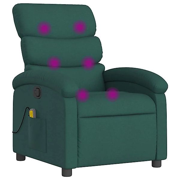 vidaXL Massage-Relaxsessel Dunkelgrüner Stoff 3205812 günstig online kaufen