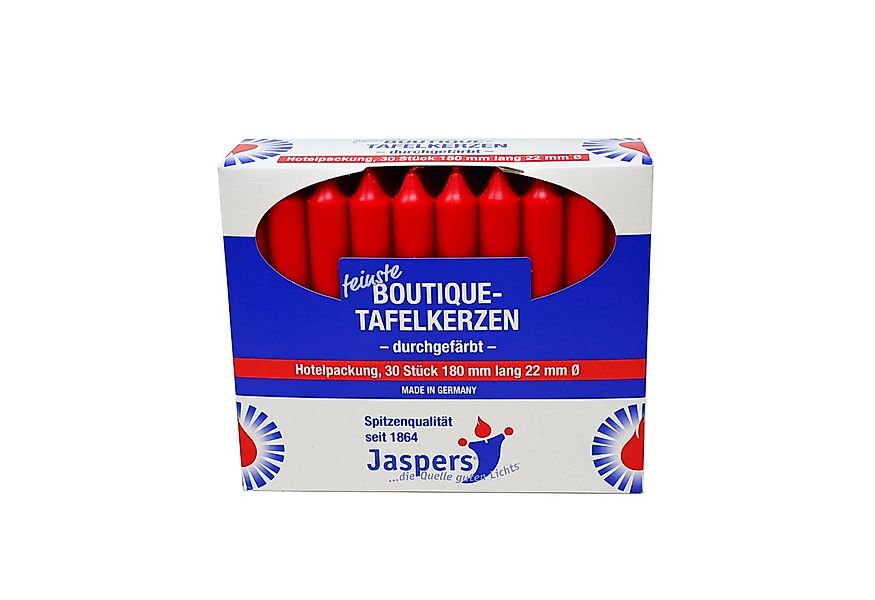 Jaspers Kerzen Tafelkerze Boutique-Kerzen Hotelpackung rot 30er Pack durchg günstig online kaufen