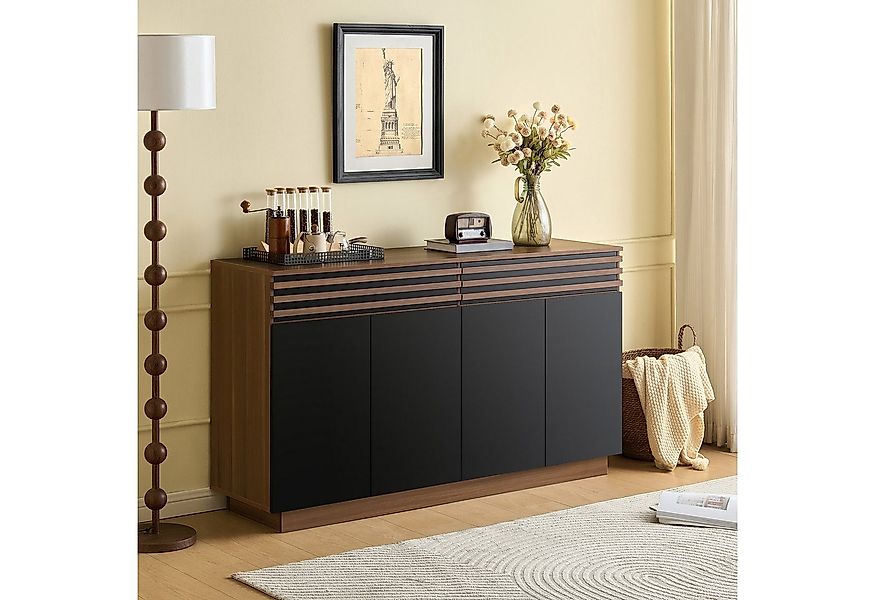 Merax Sideboard mit großzügiger Stauraum in brauner Holzoptik (1 St), Kommo günstig online kaufen