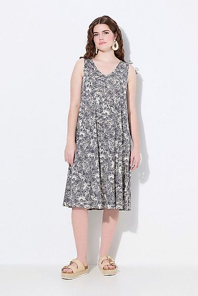 Ulla Popken Jerseykleid Midikleid Jersey Wolken V-Ausschnitt ärmellos günstig online kaufen