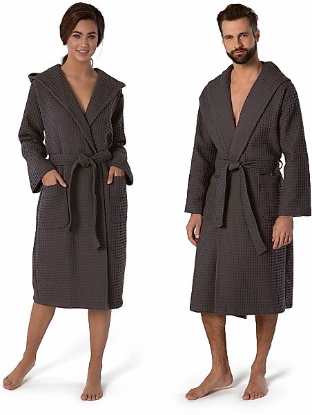 Möve Unisex-Bademantel "Piquée, ideal für Sauna & Spa, Hotelbademantel, Mor günstig online kaufen