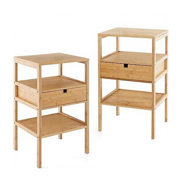 Costway 2er Set Nachttisch Aus Bambus 40 x 40 x 68 cm günstig online kaufen