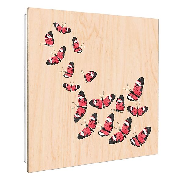 Banjado Großer Schlüsselbox Holz 30x30cm Weiß Scharnier Rechts 50 Haken Sch günstig online kaufen