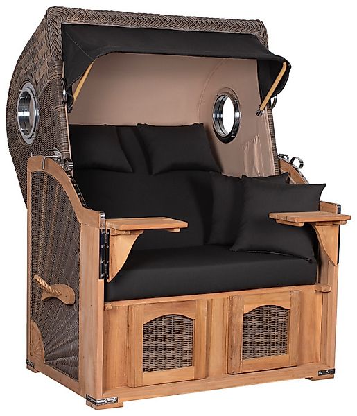 Strandkorb Amrum Teak PE grey Dessin 548 günstig online kaufen
