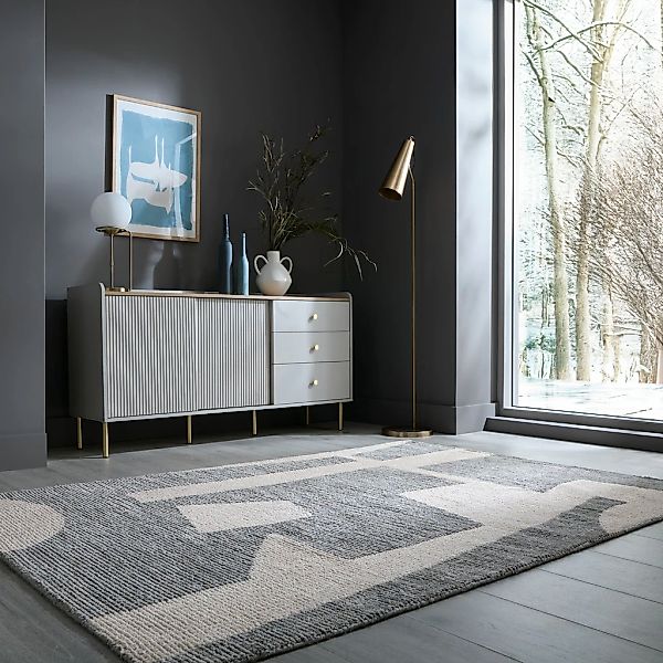 FLAIR RUGS Teppich "Rylan" rechteckig 12 mm Höhe Hoch-niedriger Flor in Wol günstig online kaufen