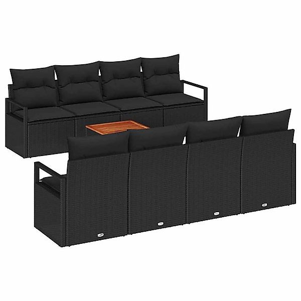 vidaXL Garten-Sofa-Set 9-Tlg Schwarz 3356350 günstig online kaufen