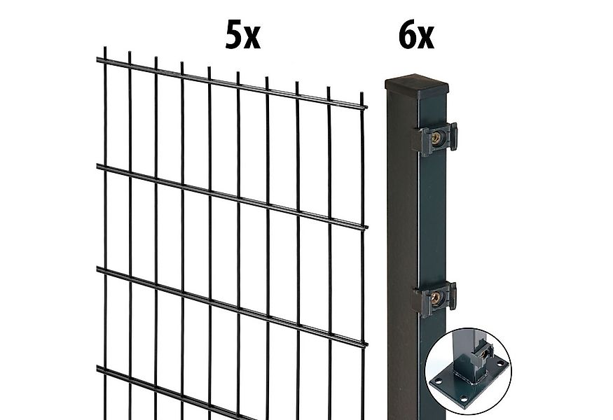 GARDEN 'N' MORE Doppelstabmattenzaun Excellent, (11-St), 5 Elemente für 10 günstig online kaufen