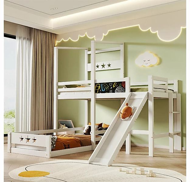 XDeer Etagenbett Kinderbett Etagenbett mit Tafel und Rutsche, Hochbett mit günstig online kaufen