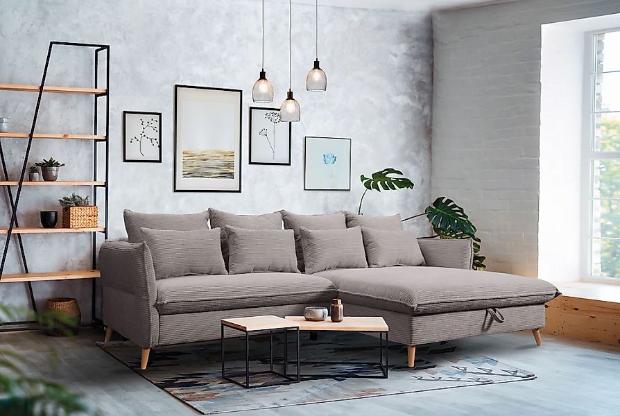 exxpo - sofa fashion Ecksofa "WALPY, elegant & modern, bequem, schmale Arml günstig online kaufen