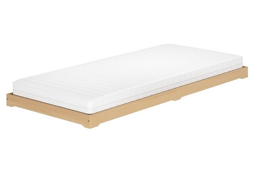 ERST-HOLZ Bett Niederflurbett Futon Bodenbett 90x200 Buche Massivholz, Buch günstig online kaufen