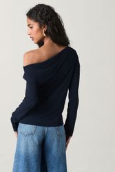 Next Langarmbluse Schulterfreies Jersey-Oberteil mit Drapierung günstig online kaufen