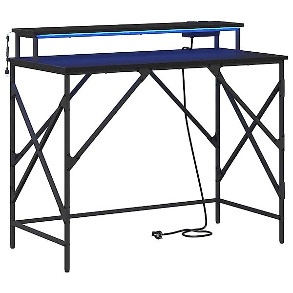 vidaXL Schreibtisch mit Regal Schwarz Eichen-Optik 100 x 50 x 86,5 cm 85939 günstig online kaufen