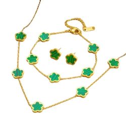 Lale Collection® Schmuckset Gold Kleeblatt Schmuck-Set günstig online kaufen