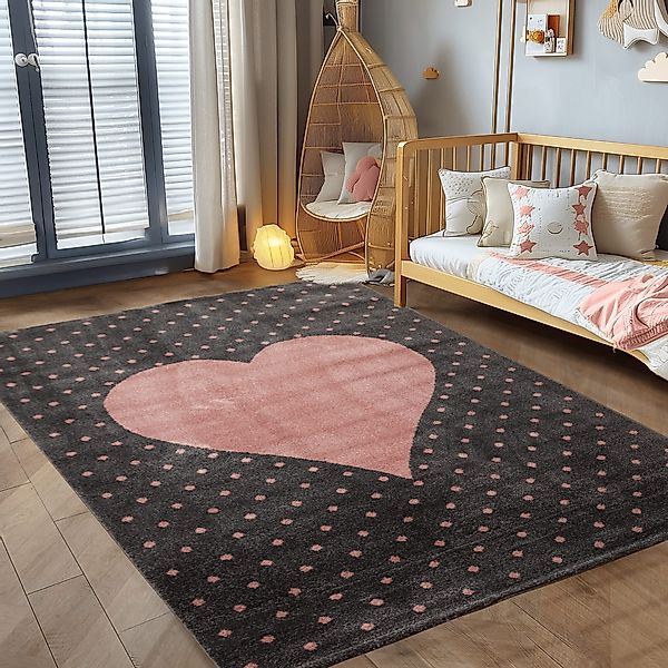 Carpettex Kinderteppich Herz-Design, Läufer, Höhe: 10 günstig online kaufen
