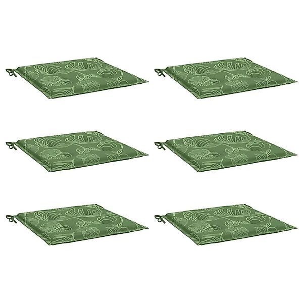vidaXL Stuhlkissen 6 Stk Blattmuster 40x40x4 cm Stoff 361025 günstig online kaufen