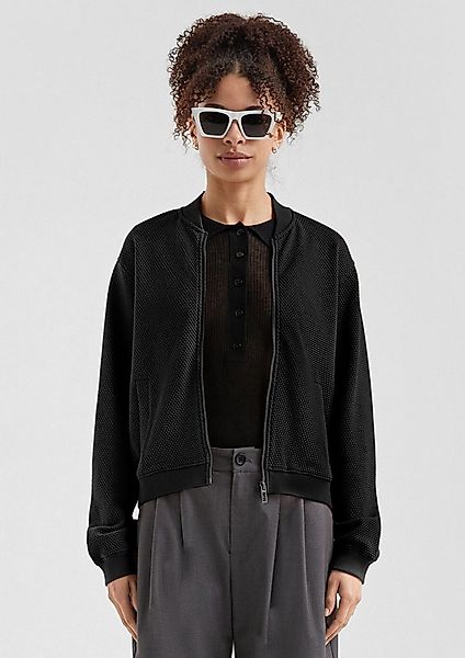 QS Sweatjacke Sweatshirt Sweatshirt im Blousonstyle mit Strukturmuster günstig online kaufen