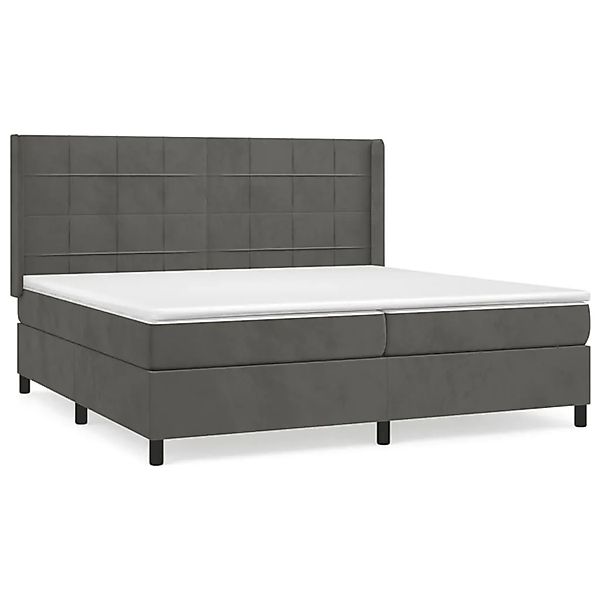 vidaXL Boxspringbett mit Matratze Dunkelgrau 200x200 cm Samt1468938 günstig online kaufen