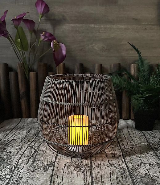 Arnusa LED Solarleuchte Laterne Rattan Solarlampe günstig online kaufen