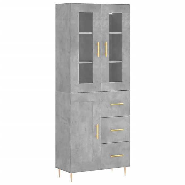 vidaXL Highboard Betongrau 69,5x34x180 cm Holzwerkstoff 3198653 günstig online kaufen