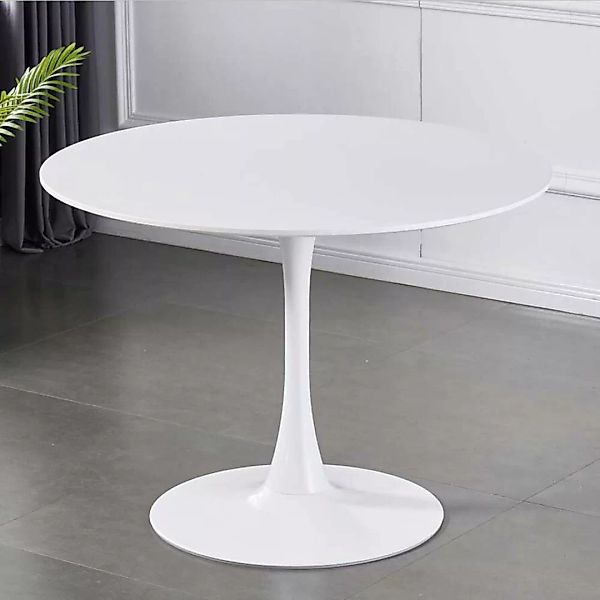 Runder Tisch in Weiß Retrostil günstig online kaufen