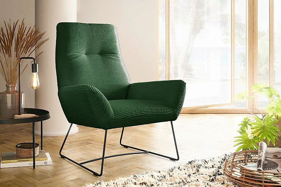KAWOLA Sessel BISA Cord smaragd günstig online kaufen