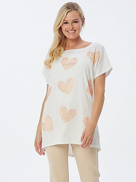Accessoire Boutique Langarmshirt Kurzarmbluse mit Herz-Motiv günstig online kaufen
