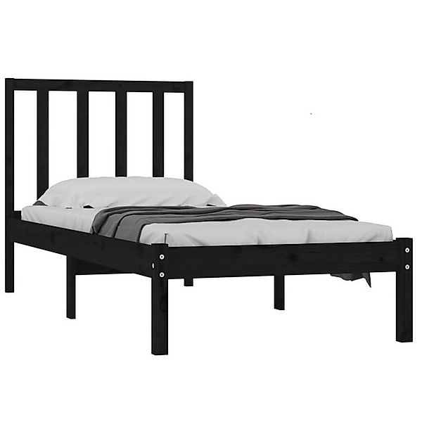 vidaXL Bett Massivholzbett Schwarz Kiefer 75x190 cm günstig online kaufen