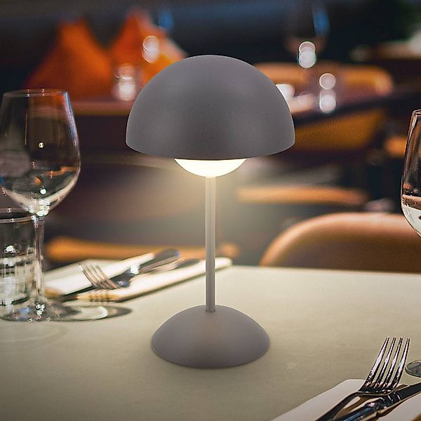 Briloner Leuchten LED Tischleuchte KUGLE Akku kabellos Dimmfunktion Pilzleu günstig online kaufen