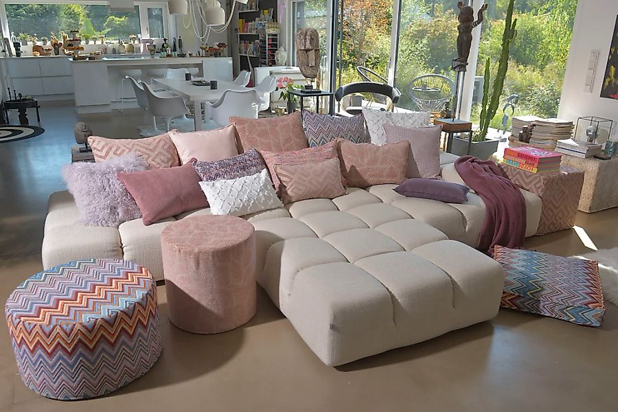 H.O.C.K. Dekokissen "Bobo" mit Jaquard-Struktur, Kissenhülle mit Füllung, 1 günstig online kaufen