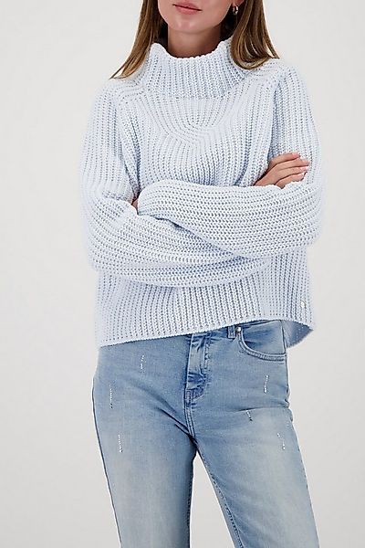 Monari Strickpullover Pullover Basic Chenille Regular fit mit Stehkragen günstig online kaufen