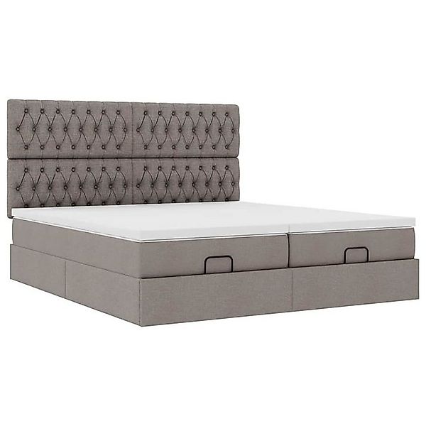 vidaXL Bett Ottoman-Bett mit Matratzen Taupe 180x200 cm Stoff günstig online kaufen