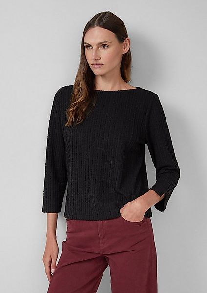 s.Oliver 3/4-Arm-Shirt T-Shirt Strukturiertes Shirt mit verkürztem Ärmel günstig online kaufen