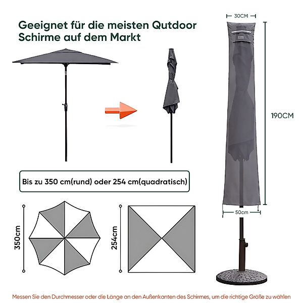 Sekey Sonnenschirm-Schutzhülle für Sonnenschirm bis Ø350cm günstig online kaufen
