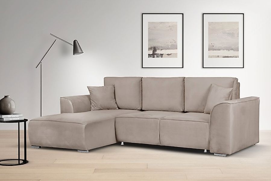 OTTO home Ecksofa »BEATRICE optionale Schlafsofa mit Bettkasten, B/T/H: 265 günstig online kaufen