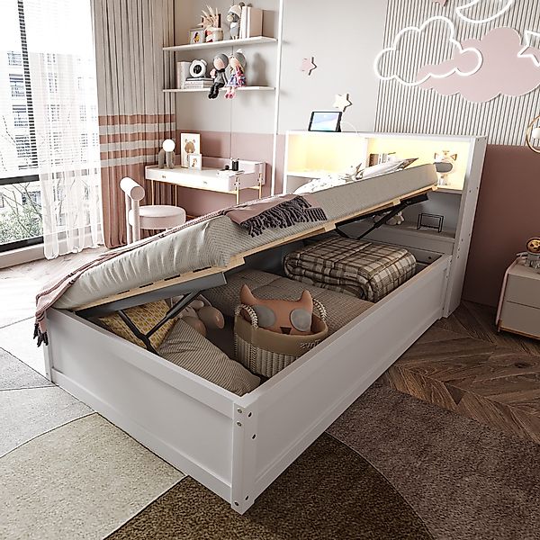 Flieks Kinderbett, Hydraulisches Stauraumbett 90x200cm mit günstig online kaufen