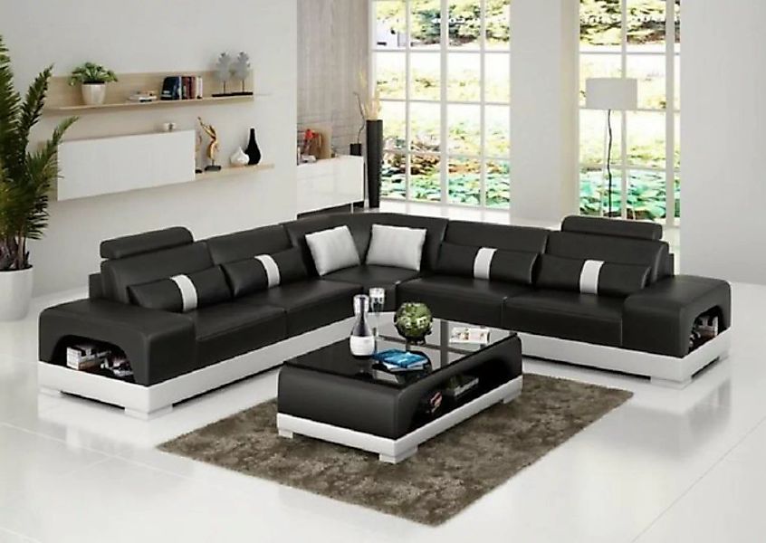 JVmoebel Ecksofa Couch Ecksofa Leder Wohnlandschaft Design Modern Sofa L-Fo günstig online kaufen