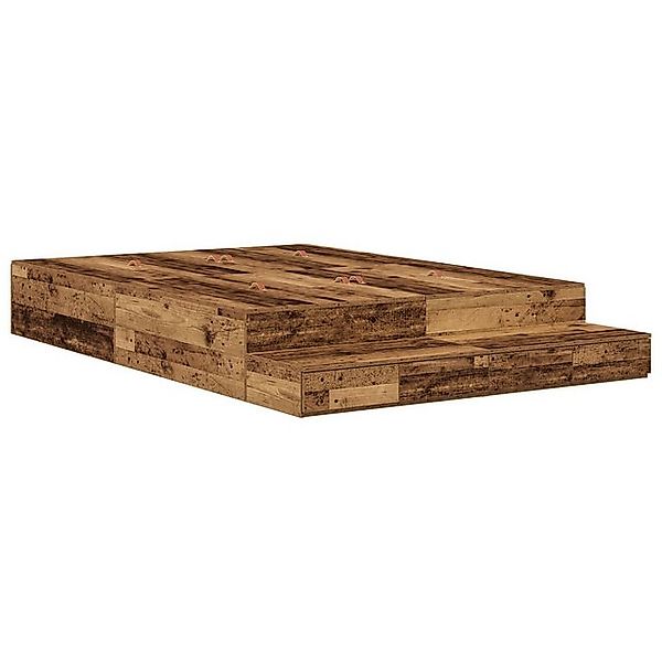 vidaXL Bett Stauraum Bettgestell Altes Holz 140x200 cm (1-tlg) günstig online kaufen