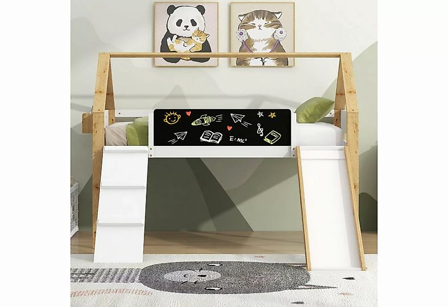 OKWISH Kinderbett Hochbett mit Rutsche, großer Stauraum, mit Regalen (90x20 günstig online kaufen