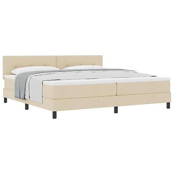 vidaXL Bett Boxspringbett mit Matratze Creme 200x200 cm Stoff (1-tlg) günstig online kaufen