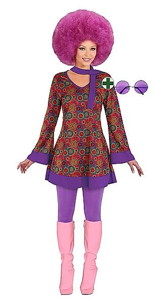 Karneval-Klamotten Hippie-Kostüm Damenkostüm Woodstock mit Hippie Brille gr günstig online kaufen