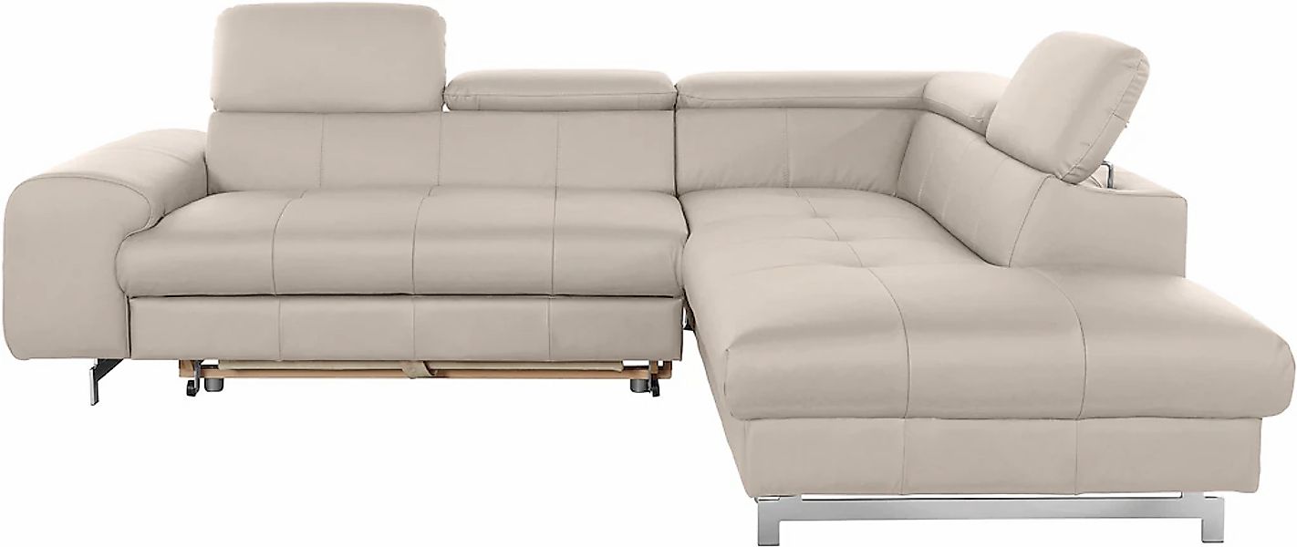 COTTA Ecksofa "Chef L-Form" mit Kopfteilverstellung, edle Metallkufen, wahl günstig online kaufen