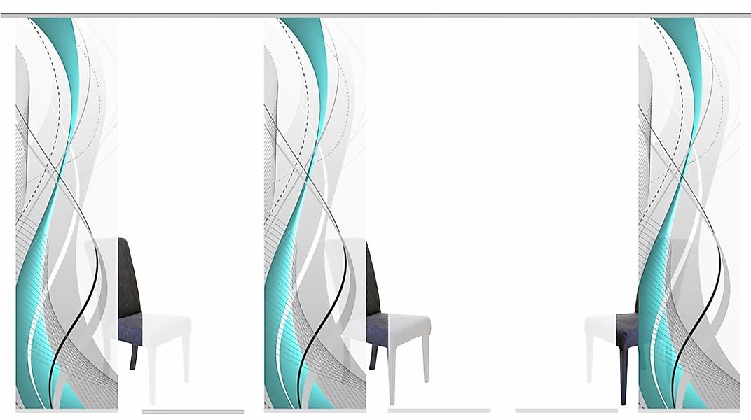 HOME WOHNIDEEN Schiebegardine »WUXi«, (6 St.), HxB: 245x60, inkl. Befestigu günstig online kaufen