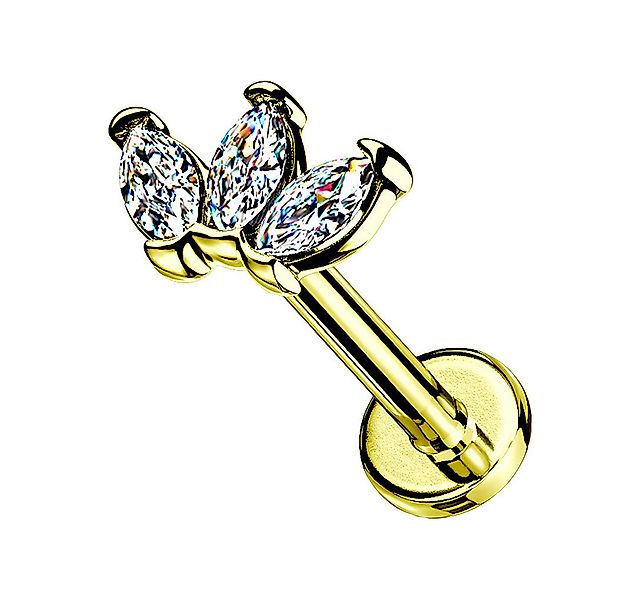 Taffstyle Piercing-Set Tragus Labret Piercing Stecker flach Kristall Marqui günstig online kaufen