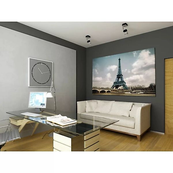 Bild auf Leinwand Eiffelturm in Braun und Blau XXL günstig online kaufen