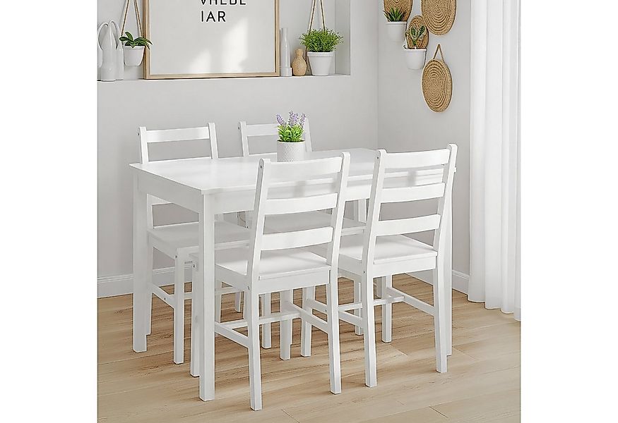Homestyle4u Essgruppe Esstisch 108x65 mit 4 Stühle Küchentisch Holz Sitzgru günstig online kaufen