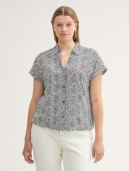 TOM TAILOR PLUS Kurzarmbluse Plus Size - Gemusterte Bluse mit LENZING™ ECOV günstig online kaufen