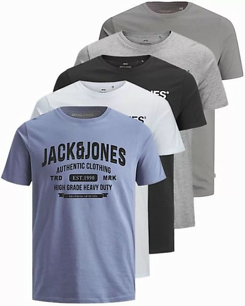 Jack & Jones Print-Shirt (Spar Set, 5er-Pack) T-Shirts mit Aufdruck aus Bau günstig online kaufen