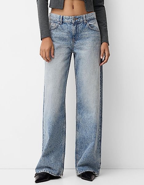 Bershka Boyfriend-Jeans Damen 42 Ausgewaschenes Blau günstig online kaufen