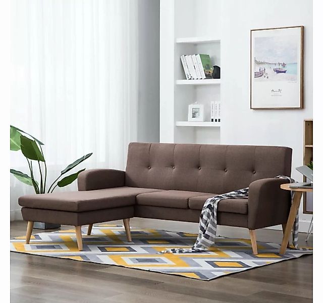 Sofa In L-form Stoffbezug 186 X 136 X 79 Cm Braun günstig online kaufen