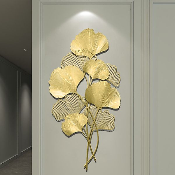 YINDN Wanddekoobjekt Wandskulptur aus Metall, Ginkgo günstig online kaufen